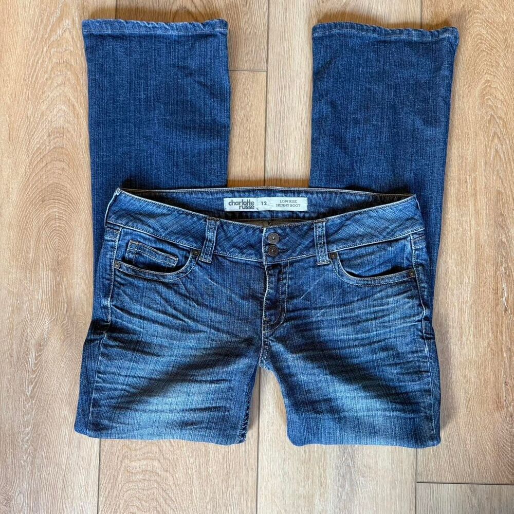 Vintage Charlotte Russe Low Rise Bootcut Jeans Medium Wash Y2K Size 12